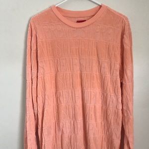 Supreme logo stripe terry crewneck